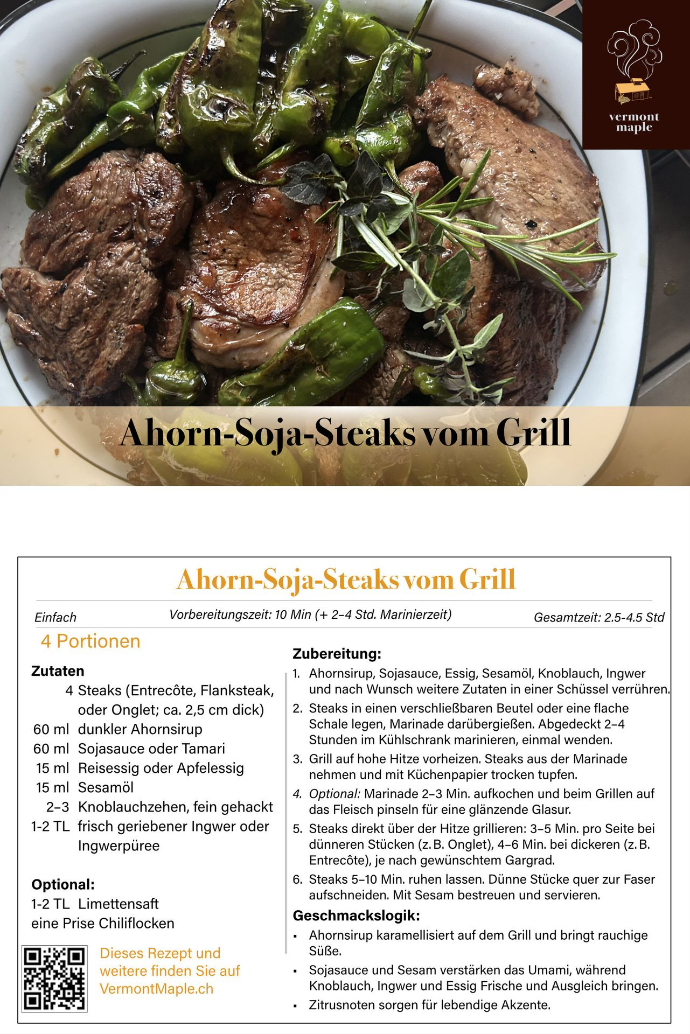 Recipe Grilled Maple Soy Steaks